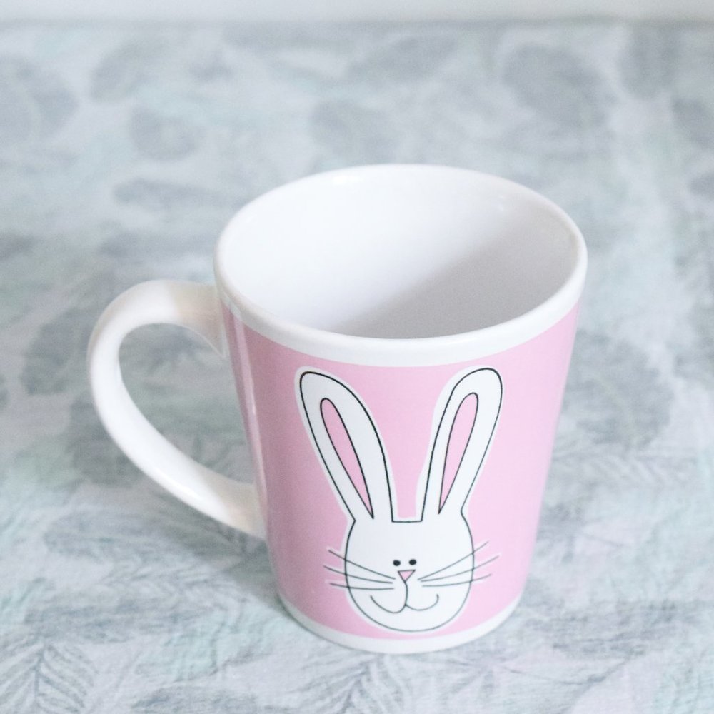 Pink Easter Bunny Rabbit Ceramic Mug - Picture 2 of 4